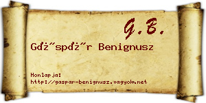 Gáspár Benignusz névjegykártya